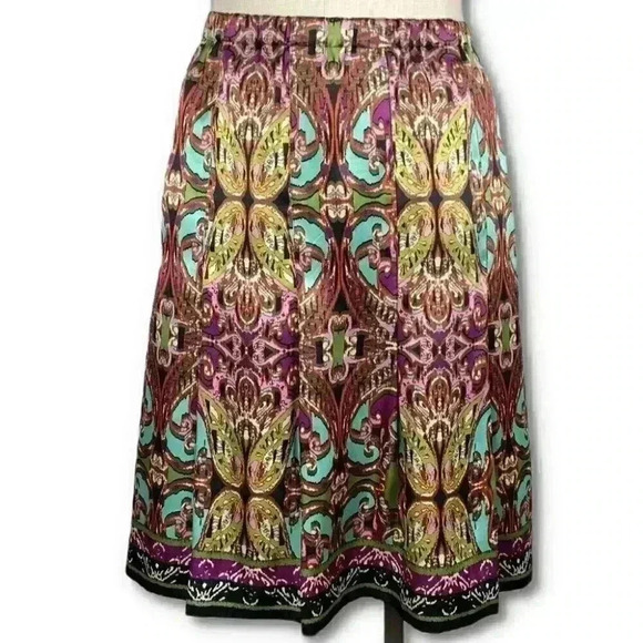 Lane Bryant womens skirt size 22/24 multicolored pleated career Easter - Picture 1 of 7